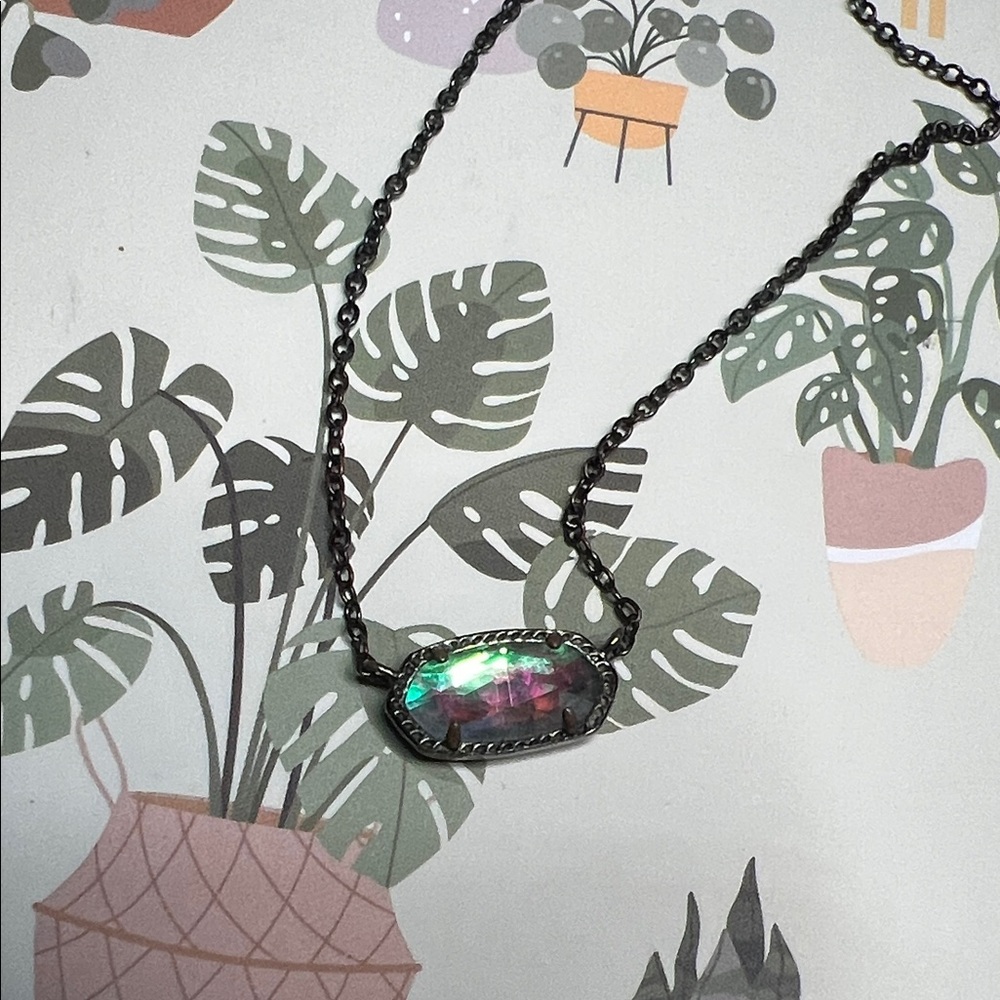 Kendra Scott Iridescent Bracelet with Black Chain